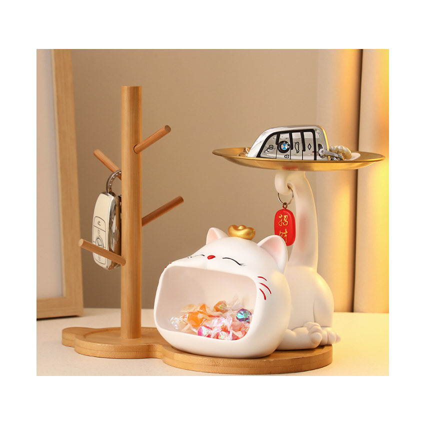 Big Mouth Cat Clock Key Organiser