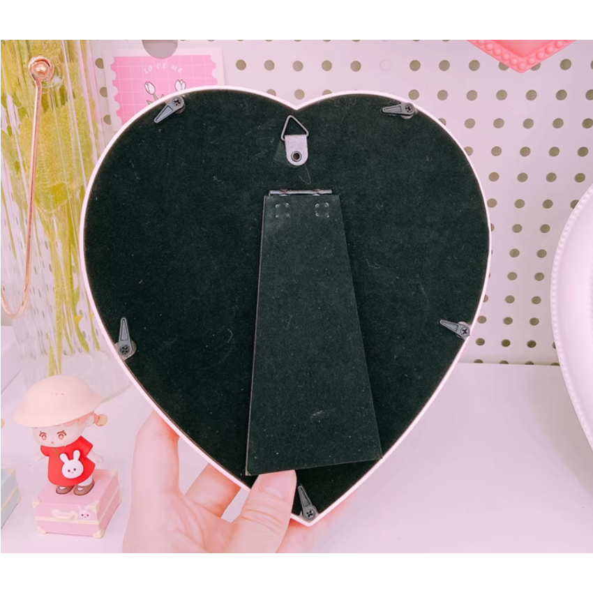 Bow Heart Decorative Mirror Tabletop Wall Mounted Dual Purpose