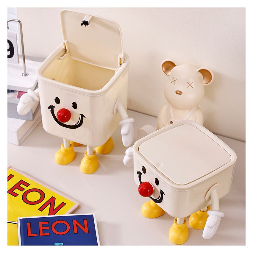 Clown Desktop Push Trash Bin