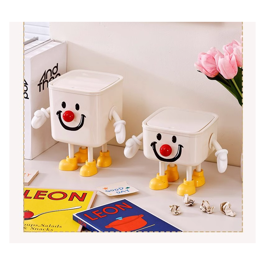 Clown Desktop Push Trash Bin