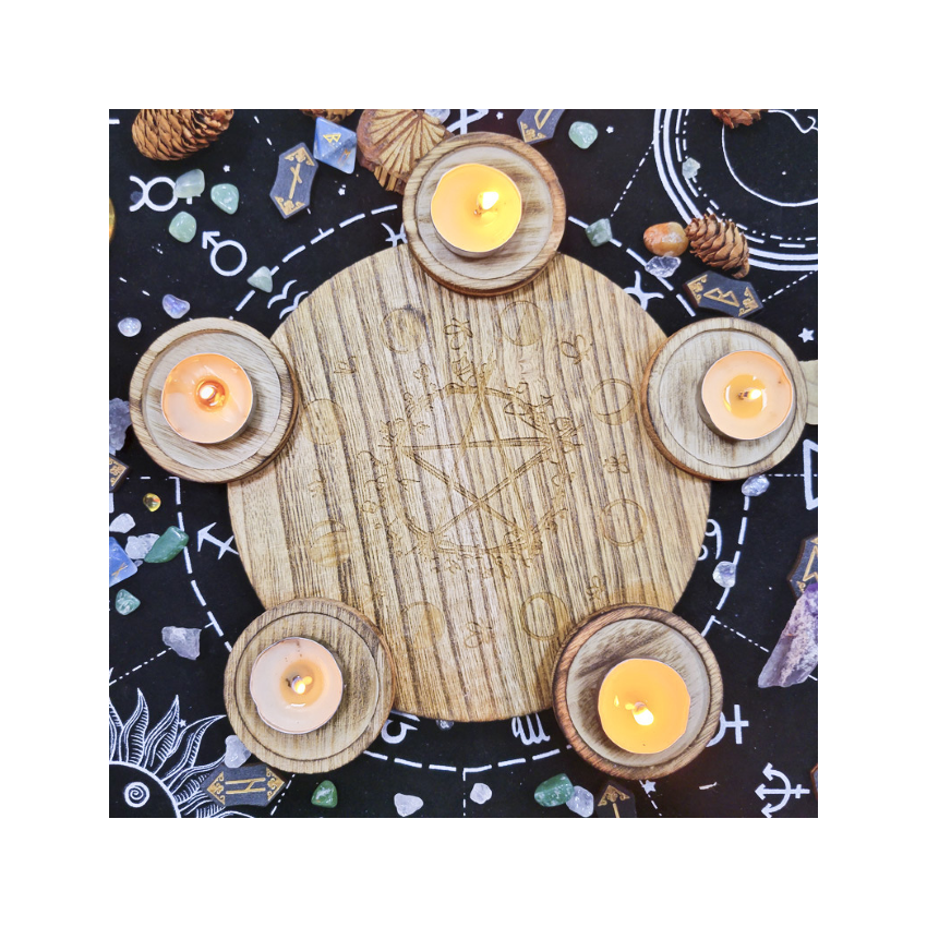 Magical Pentagram Divination Candle Holder