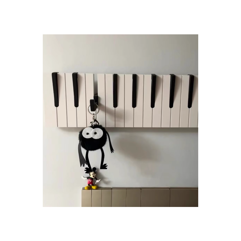 Punch-Free Piano Hook Black Keyboard 2 Pieces (8 hooks)