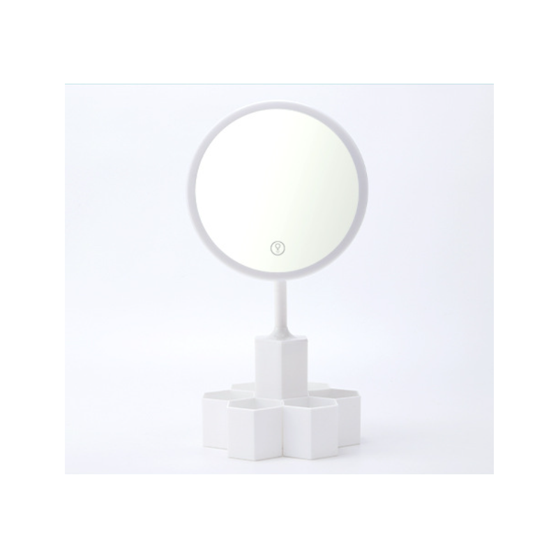 LED Makeup Mirror Desktop with Light Storage Tube