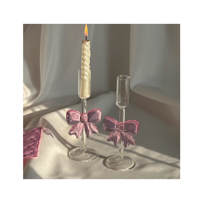 Pink Butterfly Romantic Candle Holder