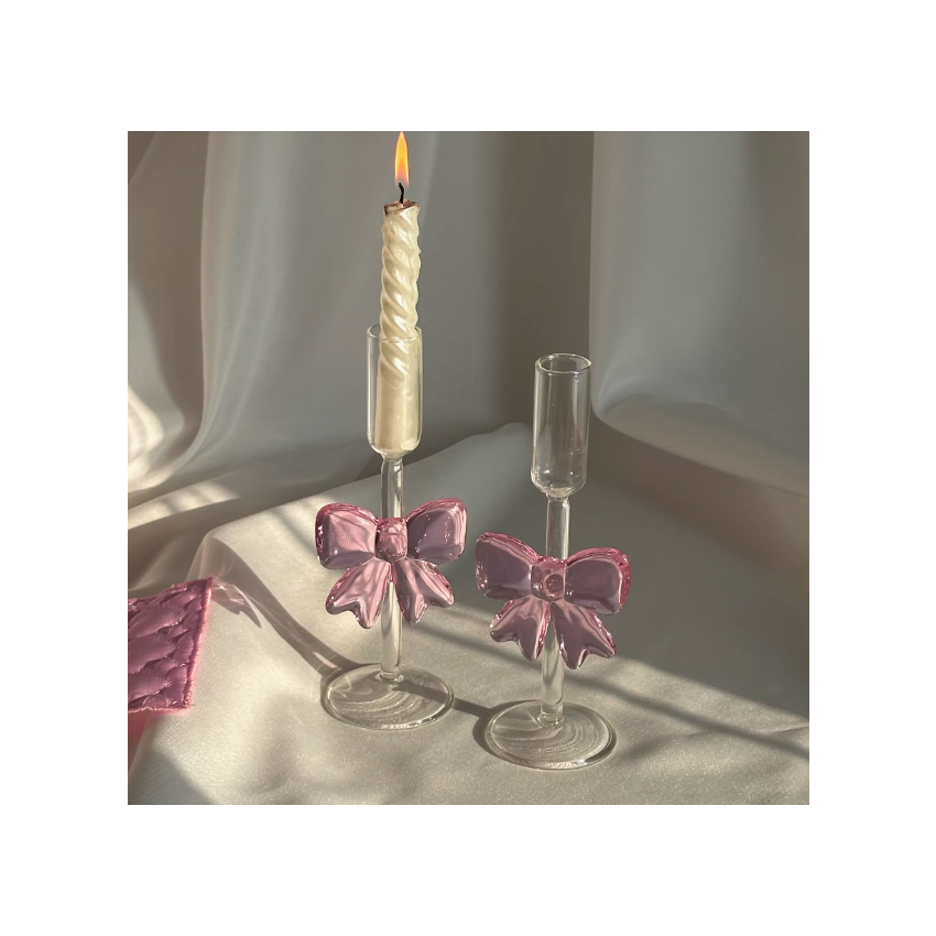 Pink Butterfly Romantic Candle Holder