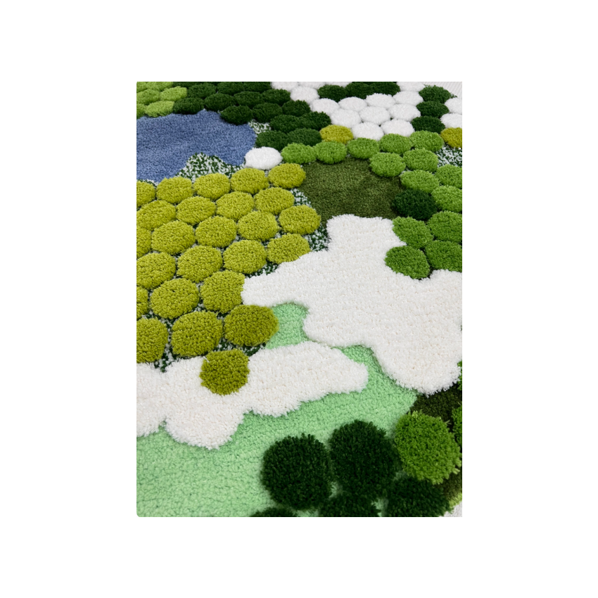 Round Green Moss Rug