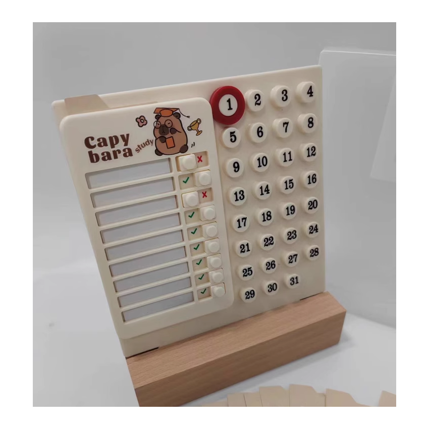 Self-Discipline Punch Card Perpetual Calendar Kapybara