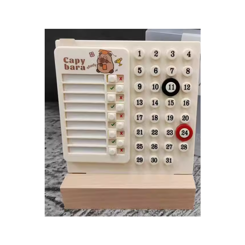 Self-Discipline Punch Card Perpetual Calendar Kapybara
