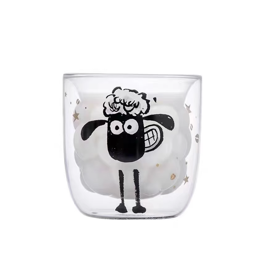 Shaun the Sheep Double Layer Glass Mug